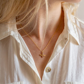 Gold Vermeil Bee Necklace, 3 of 7