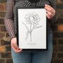 Hand Illustrated Peony Flower Print, thumbnail 3 of 7