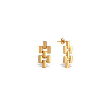Brie Block Chain Stud Earrings, 2 of 3