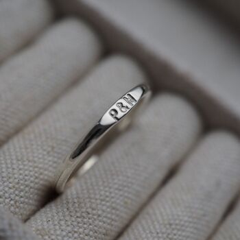 Personalised Hand Stamped Initial Signet Stacking Ring, 2 of 12