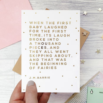 New Baby 'First Baby Laughed' Gold Foil Card, 2 of 2