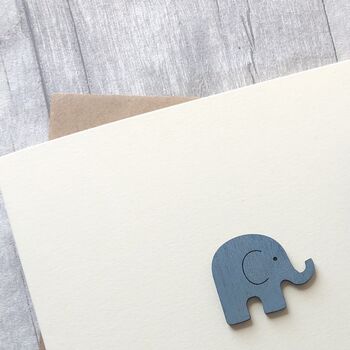 New Baby Wooden Elephant Card, 2 of 2