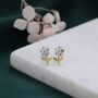 Forget Me Not Flower Stud Earrings In Sterling Silver, thumbnail 1 of 10