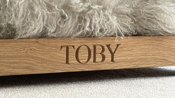 Personalised Oak Dog Bed, 2 of 10