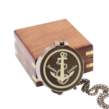 Stanley London Compass With Wooden Box Or Leather Case, 9 of 10