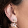 Sterling Silver Star And Full Moon Earrings, thumbnail 4 of 6