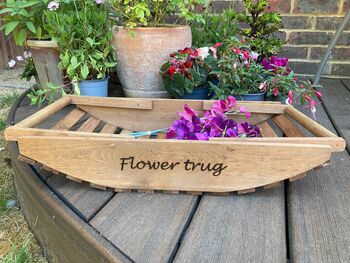 53cm Wooden Garden Trug Flower Basket Carrier With Folding Handles Gift, 5 of 9