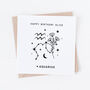 Personalised Aquarius Zodiac Star Sign Card, thumbnail 1 of 3