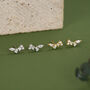 Clear Cz Cluster Stud Earrings In Sterling Silver, thumbnail 2 of 12