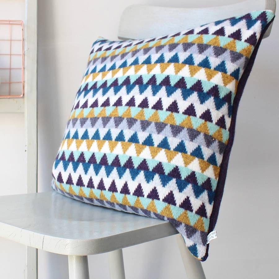 Chevron Knitted Lambswool Cushion, 1 of 6