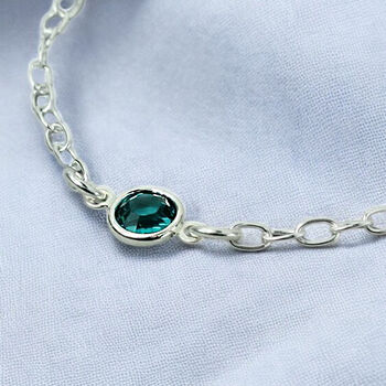 Sterling Silver Swarovski Crystal Birthstone Bracelet, 6 of 10