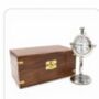 Custom Engraved Silver Colour Desk Clock Gift With Wooden Box, thumbnail 1 of 11