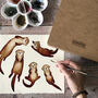 Otter Love Hearts Wrapping Paper, thumbnail 3 of 7