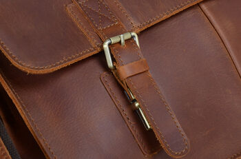 Vegetable Tanned Genuine Leather Laptop Bag, 4 of 12