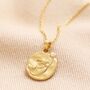 Mermaid Coin Pendant Necklace In Gold, thumbnail 3 of 4