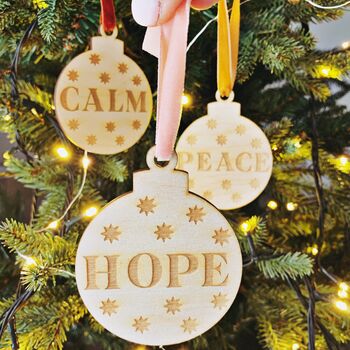 Peace Christmas Wooden Hanging Decoration, 3 of 3