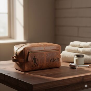 Personalised Buffalo Leather Sports Washbag, 7 of 12