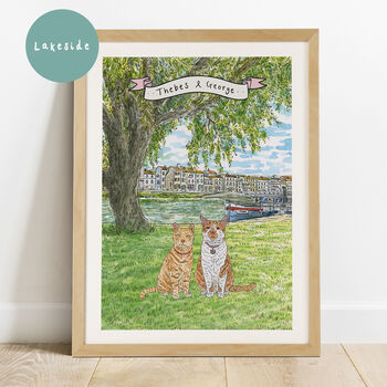 Personalised Watercolour Pet Portrait With Background Options, 5 of 6