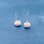 Pink Zircon Stone Heart Stud Earrings, Minimalistic Studs, thumbnail 5 of 7
