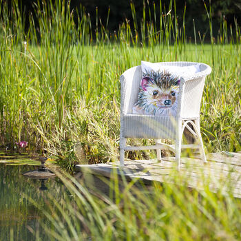 Inky Hedgehog Outdoor Cushion For Garden Furniture, 8 of 9