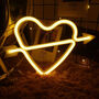 Cupid's Heart LED Neon Night Light, thumbnail 4 of 8
