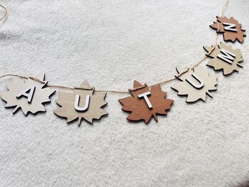 Autumn Bunting Wooden Autumnal Home Decoration Garland, 4 of 9