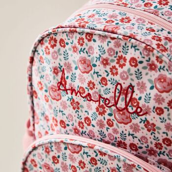 Personalised Pink Ditsy Print Classic Medium Backpack, 2 of 6