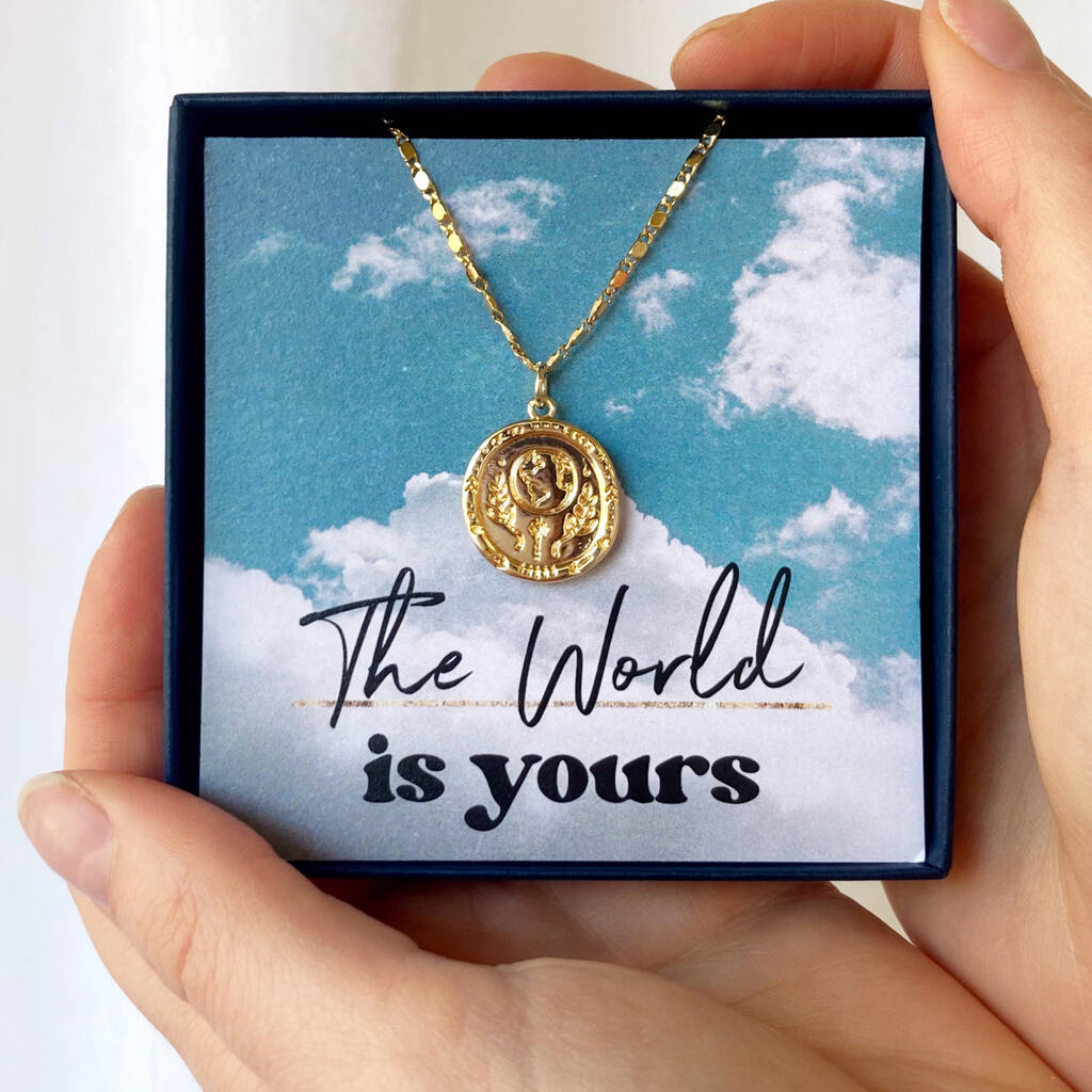 The World Is Yours Gold Plated Necklace, 1 of 9