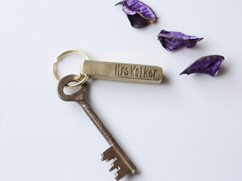 Thank You Teacher, Personalised Bronze Bar Keyring, 6 of 8