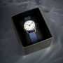 Personalised Black With Blue Canvas Strap Boys Watch, thumbnail 7 of 8