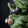 Set Of Six Black / Gold Marble Effect Baubles, thumbnail 1 of 5