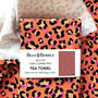 Bright Orange Leopard Print Organic Cotton Tea Towel, thumbnail 2 of 7