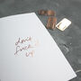 'Don't Fuck It Up' Rose Gold Hand Foiled Card, thumbnail 3 of 3