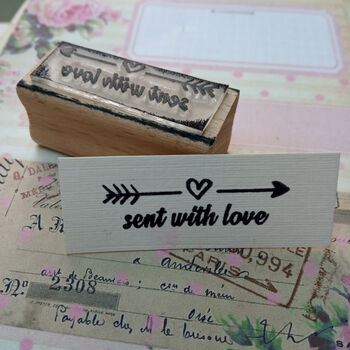 'Sent With Love' Rubber Stamp, 2 of 5