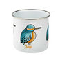 Personalised Cute Kingfisher Silver Rimmed Enamel Mug, thumbnail 2 of 4