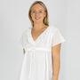 Women's White Cotton Short Sleeve Polka Dot Nightdress, thumbnail 1 of 5