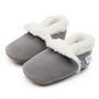 Dotty Fish Pale Grey Soft Suede Baby And Toddler Slippers, thumbnail 5 of 8