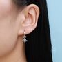 Opal Starburst Huggie Hoop Earrings In Sterling Silver, thumbnail 2 of 11
