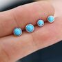 Sterling Silver Genuine Turquoise Gemstone Stud Earrings, thumbnail 5 of 12