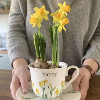 Personalised Daffodil Cup And Saucer, 2 of 3