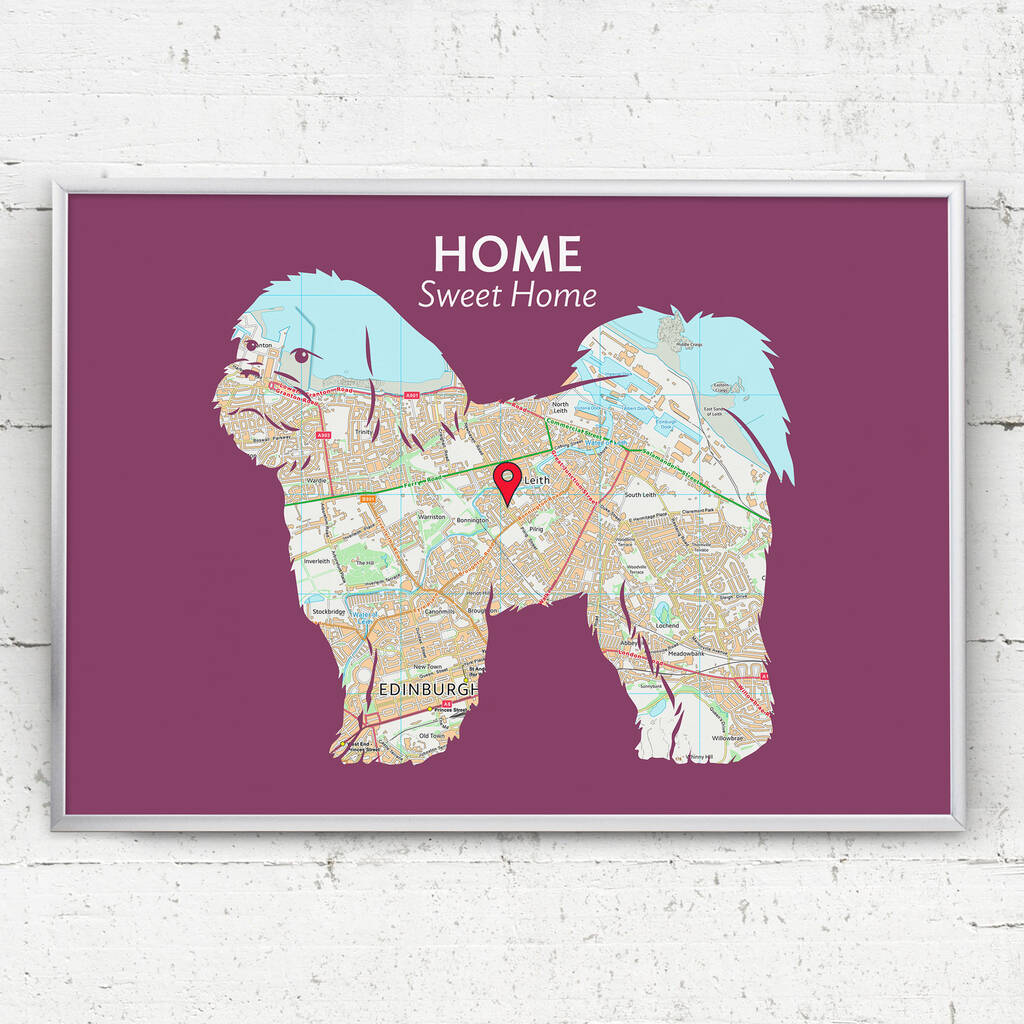 Personalised Map With Shih Tzu By Well Bred Design | notonthehighstreet.com