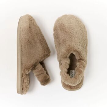 Luxury Faux Fur Memory Foam Slingback Slippers, 7 of 11