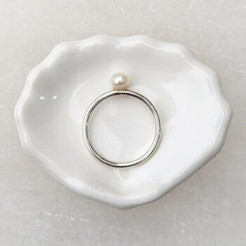 Silver Small Pearl Ring, 3 of 3