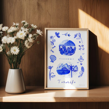 Scenes Of Tenerife Blue Tile Inspired Travel Print, 6 of 12