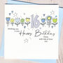 Personalised 16th Birthday Floral Card, thumbnail 1 of 2