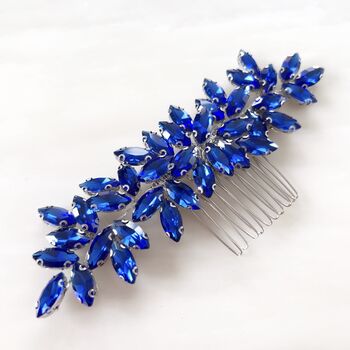 Enya Royal Blue Crystal Hair Comb, 4 of 6
