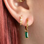 Paris Emerald Charm Hoop Earrings, thumbnail 1 of 4