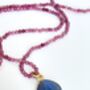 Labradorite Shell And Pink Tourmaline Beaded Necklace, thumbnail 6 of 6