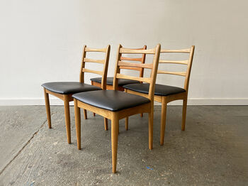 Four Mid Century Dining Chairs By Schreiber Furniture, 5 of 12