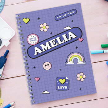 Personalised 'Good Vibes' Notebook, 5 of 9
